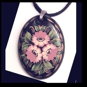 Hand painted pendant necklace